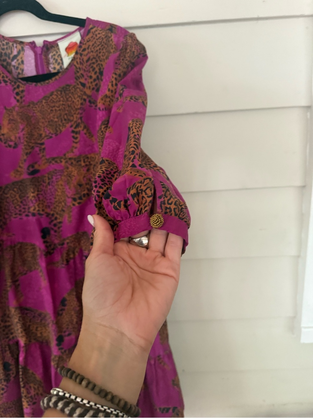 Farm RioPink Leopard Print Tiered Mini Dress - Picture 11 of 12